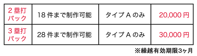 お得なパック料金表